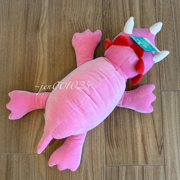 Bright Pink Dinosaur Weighted Plush Throw Pillow - Pillowfort - Picture 9 of 11